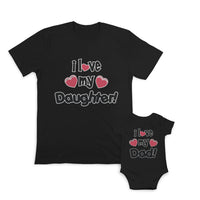 Daddy and Baby Matching Outfits I Love My Dad Heart - I Love My Daughter Heart