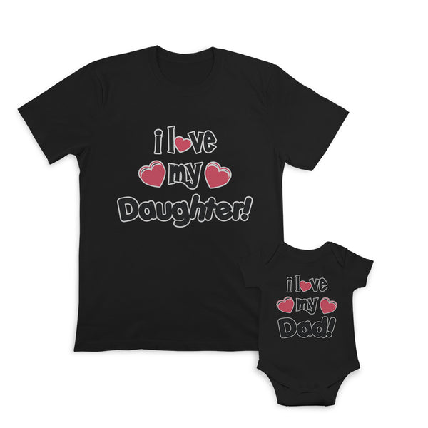 Daddy and Baby Matching Outfits I Love My Dad Heart - I Love My Daughter Heart