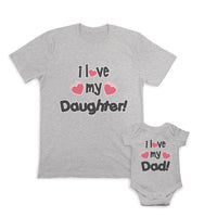 Daddy and Baby Matching Outfits I Love My Dad Heart - I Love My Daughter Heart