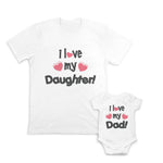 Daddy and Baby Matching Outfits I Love My Dad Heart - I Love My Daughter Heart