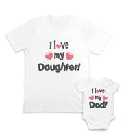 Daddy and Baby Matching Outfits I Love My Dad Heart - I Love My Daughter Heart