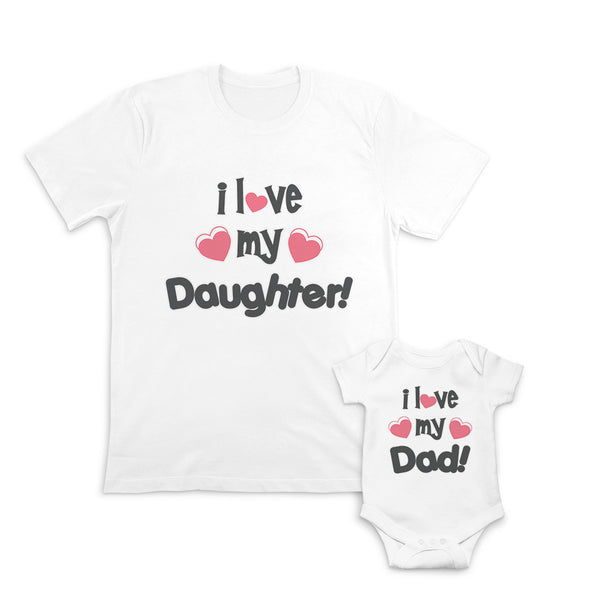 Daddy and Baby Matching Outfits I Love My Dad Heart - I Love My Daughter Heart