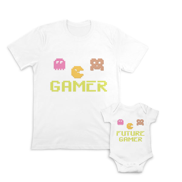 Daddy and Baby Matching Outfits Gamer Pixels Games - Future Gamer Pixels Cotton