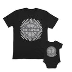 Daddy and Baby Matching Outfits Boat Wheel Sailing Anchor Symbol Cotton
