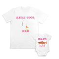 Daddy and Baby Matching Outfits Cool Dad Fishing Rod Fish Cutest Catch Cotton