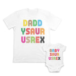 Daddy and Baby Matching Outfits Daddy Saur Usrex T Rex Dinosaur - Baby Cotton