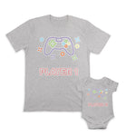 Daddy and Baby Matching Outfits I Love Milk Heart - Player 1 Videogames Gamer