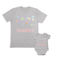 Daddy and Baby Matching Outfits I Love Milk Heart - Player 1 Videogames Gamer