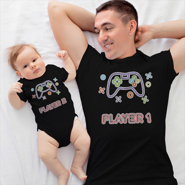 Daddy and Baby Matching Outfits I Love Milk Heart - Player 1 Videogames Gamer