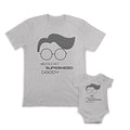 Daddy and Baby Matching Outfits I Love Smile Heart - Undercover Superhero Daddy