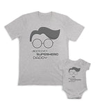 Daddy and Baby Matching Outfits I Love Smile Heart - Undercover Superhero Daddy