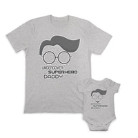 Daddy and Baby Matching Outfits I Love Smile Heart - Undercover Superhero Daddy