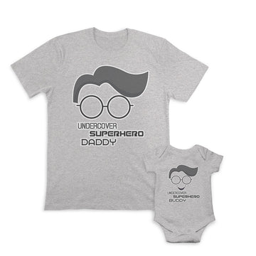 Daddy and Baby Matching Outfits I Love Smile Heart - Undercover Superhero Daddy