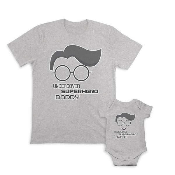 Daddy and Baby Matching Outfits I Love Smile Heart - Undercover Superhero Daddy