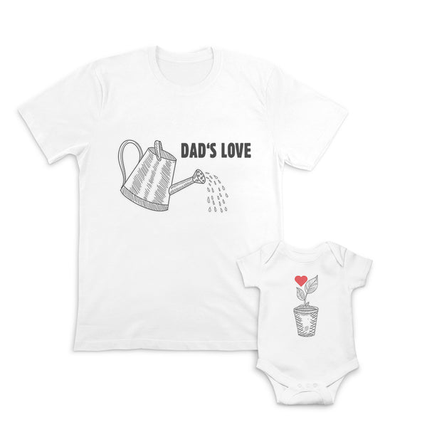 Daddy and Baby Matching Outfits Love Heart Affection - Dads Love Watering Pot