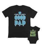 Daddy and Baby Matching Outfits Good Dad Heart Star - Best Baby Heart Cotton