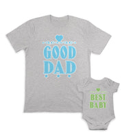 Daddy and Baby Matching Outfits Good Dad Heart Star - Best Baby Heart Cotton