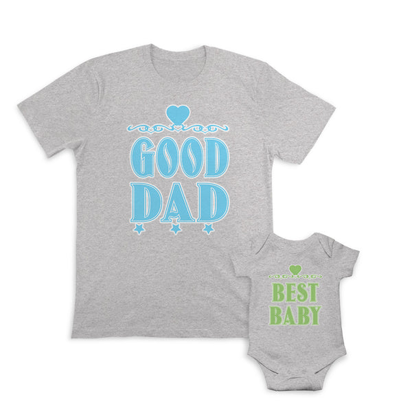 Daddy and Baby Matching Outfits Good Dad Heart Star - Best Baby Heart Cotton