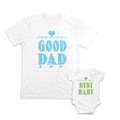 Daddy and Baby Matching Outfits Good Dad Heart Star - Best Baby Heart Cotton