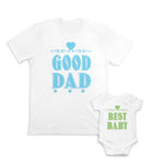 Daddy and Baby Matching Outfits Good Dad Heart Star - Best Baby Heart Cotton