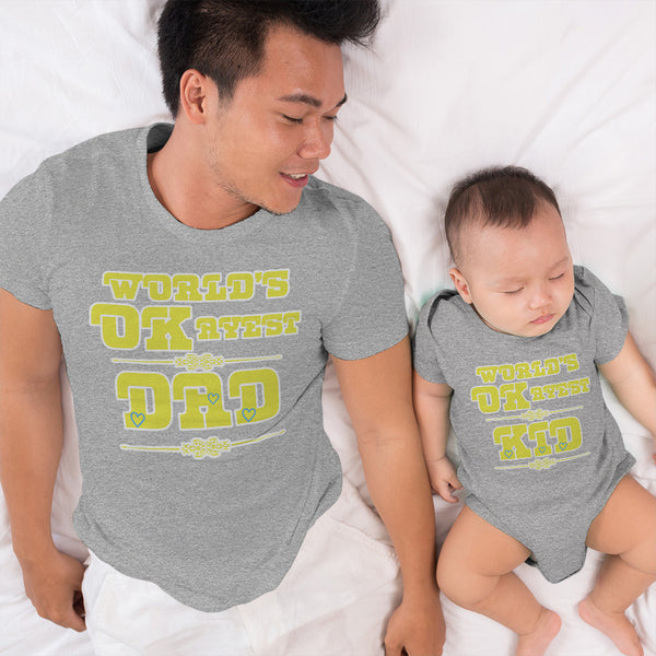 Worlds Okayest Dad Heart - Worlds Kid Heart
