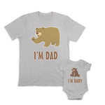 Daddy and Baby Matching Outfits I Am Dad Bear - I Am Baby Bear Cotton