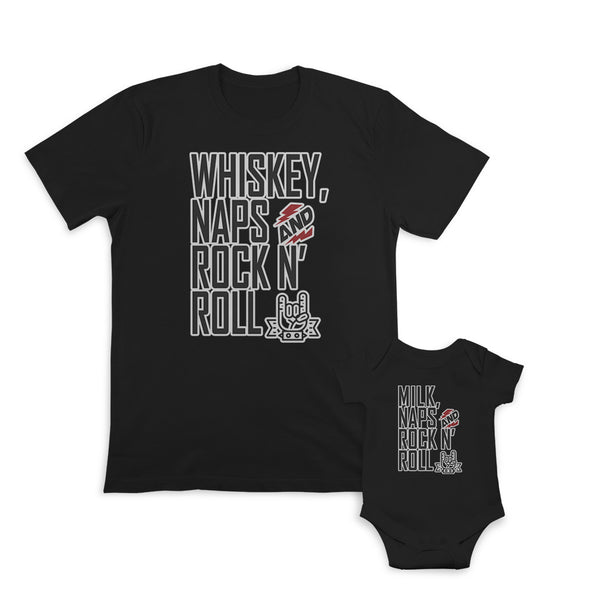 Daddy and Baby Matching Outfits Whiskey Naps and Rock and Roll - Milk Naps and