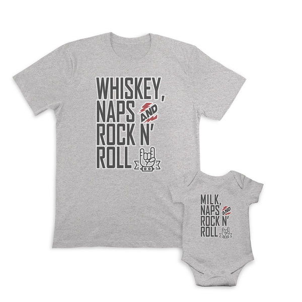 Daddy and Baby Matching Outfits Whiskey Naps and Rock and Roll - Milk Naps and