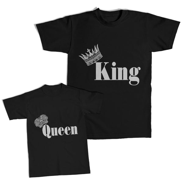 Daddy and Me Outfits Queen Crown Black - King Crown Ruler Black Cotton