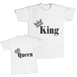 Daddy and Me Outfits Queen Crown Black - King Crown Ruler Black Cotton