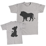 Daddy and Me Outfits Lion Animal Silhouette Jungle - Cub Baby Lion Cotton