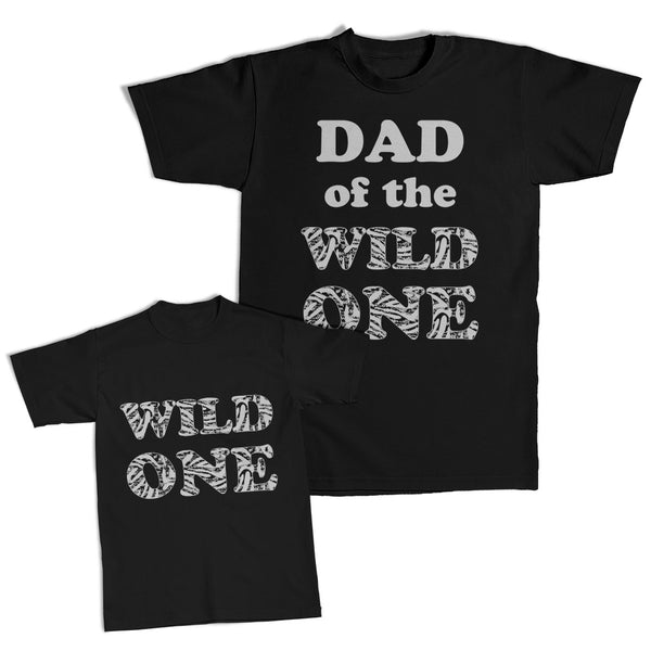 Daddy and Me Outfits Dad of The Wild 1 Distressed Zebra Pattern - Cotton