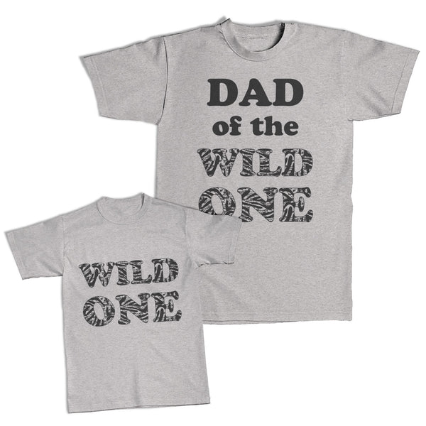 Daddy and Me Outfits Dad of The Wild 1 Distressed Zebra Pattern - Cotton