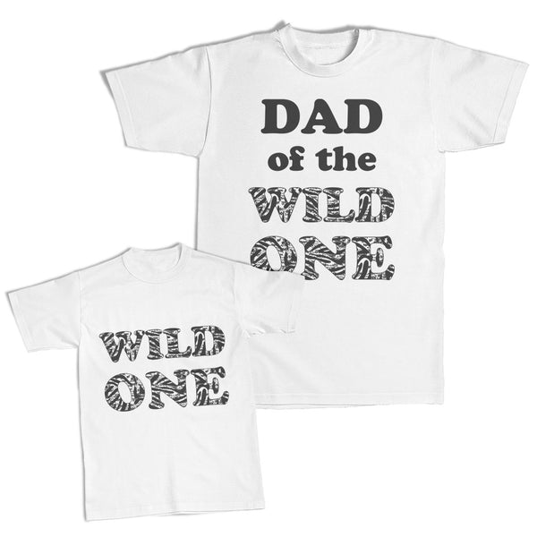 Dad of The Wild 1 Distressed Zebra Pattern -