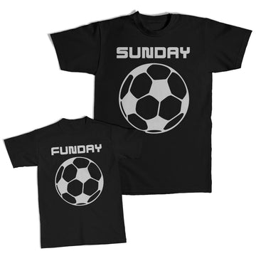 Daddy and Me Outfits Play Hard - Sunday Football Sports Cotton