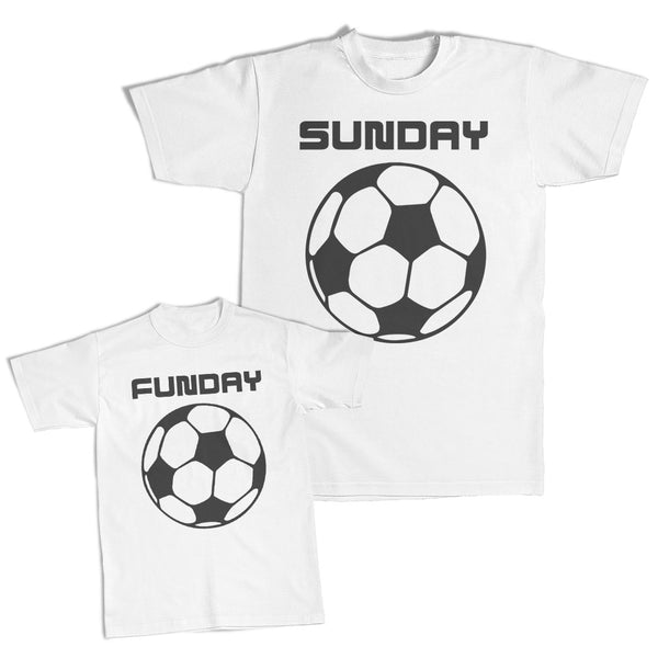 Daddy and Me Outfits Play Hard - Sunday Football Sports Cotton