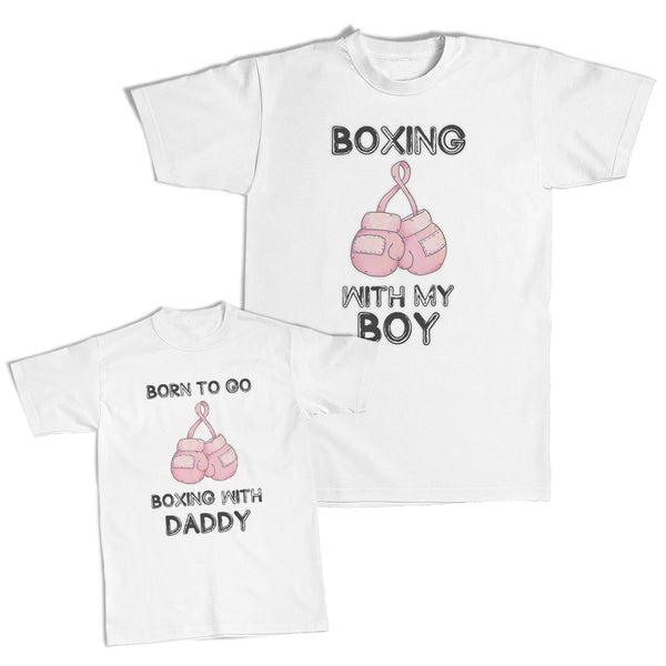 Daddy and Me Outfits Boxing with My Boy Gloves - Born to Go Daddy Cotton