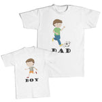Dad Playing Football - Boy Running Boy