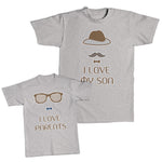 Daddy and Me Outfits I Love My Son Hat Beard Bow - I Love Parents Bow Cotton