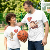 Love My Son Monkey Cartoon Heart - Love Dad Monkey