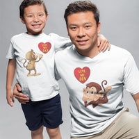 Love My Son Monkey Cartoon Heart - Love Dad Monkey