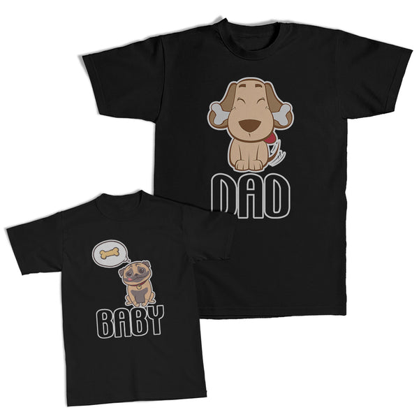 Daddy and Me Outfits Pets Dogs Dad Bone - Pets Dogs Baby Bone Dreaming Cotton