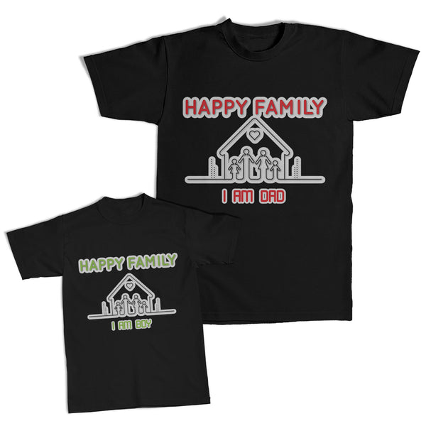Daddy and Me Outfits Happy Family I Am Dad Home Kids Parents - Boy Home Cotton