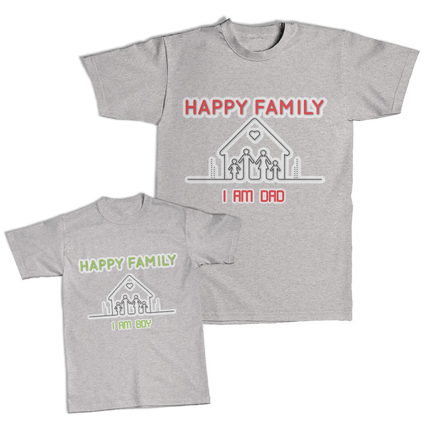 Daddy and Me Outfits Happy Family I Am Dad Home Kids Parents - Boy Home Cotton