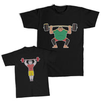 Daddy and Me Outfits Good Dad Sweet - Gym Dad Weight Lifting Cotton