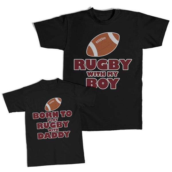 Daddy and Me Outfits Born to Play Golf with Daddy Ball - Rugby My Boy Cotton