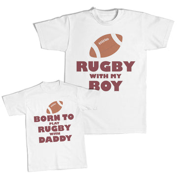 Daddy and Me Outfits Born to Play Golf with Daddy Ball - Rugby My Boy Cotton