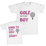 Daddy and Me Outfits Born Play Football Daddy - Golf My Boy Rugby Ball Cotton