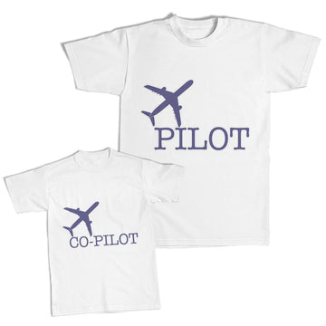 Daddy and Me Outfits Airplane Pilot Blue - Airplane Co Pilot Cotton