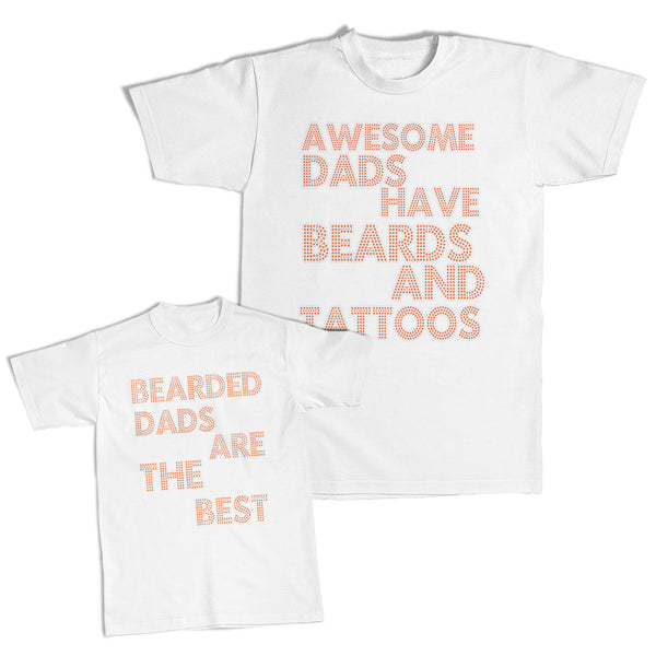 Daddy and Me Outfits Growing Pot Heart Awesome Dads Beards Tattoos Cotton